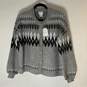 Song of Style Gray and Black Diamond Pattern Cardigan